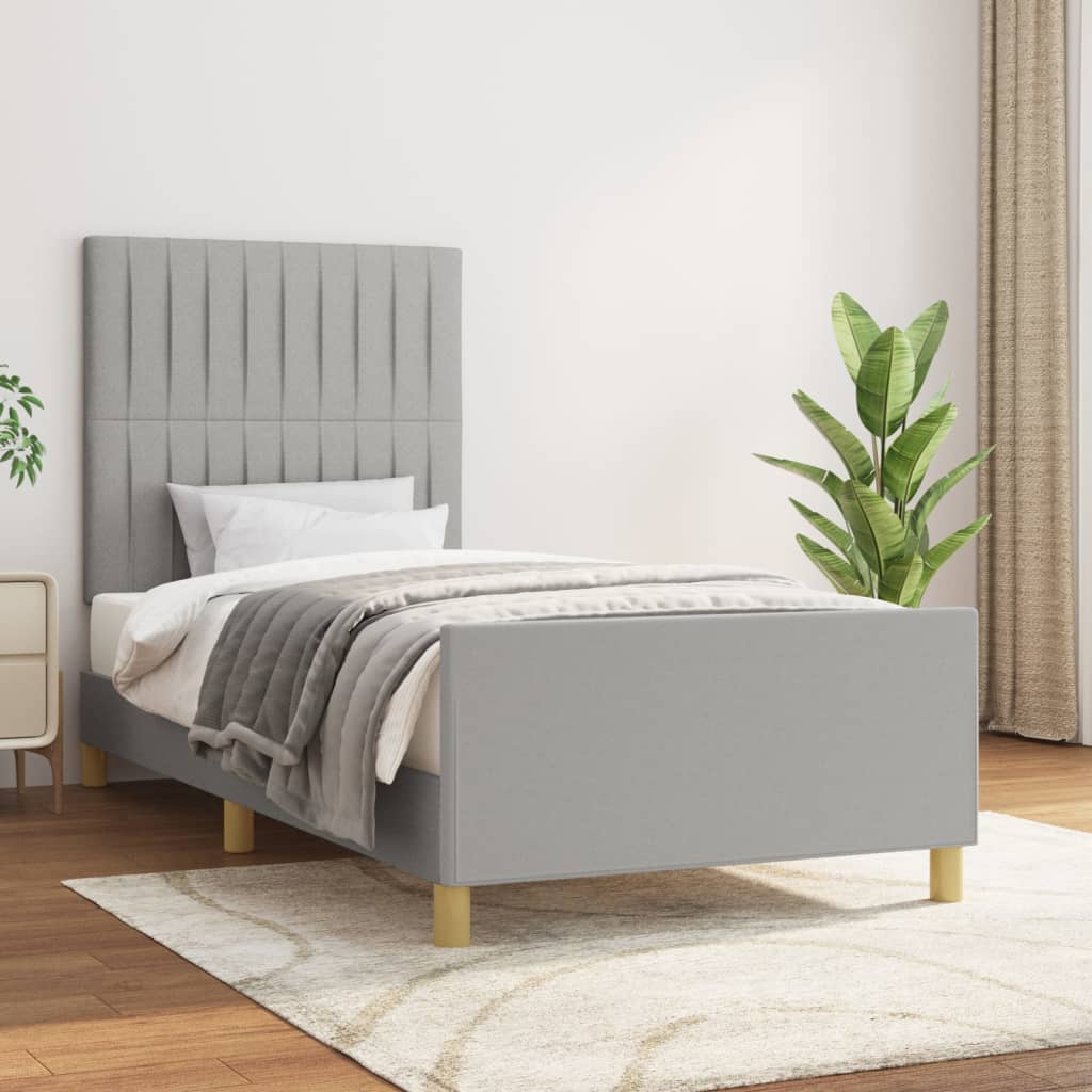 Giroletto senza Materasso Grigio Chiaro 90x200 cm Tessuto