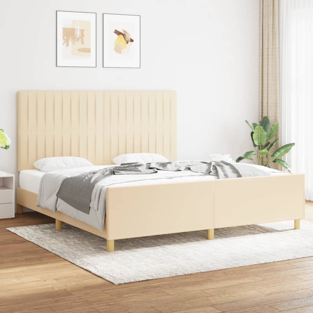 Giroletto senza Materasso Crema 180x200 cm in Tessuto