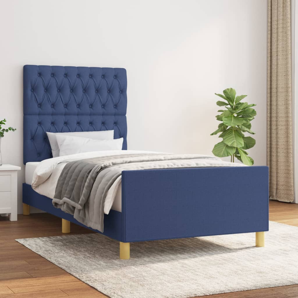 Giroletto senza Materasso Blu 90x200 cm in Tessuto