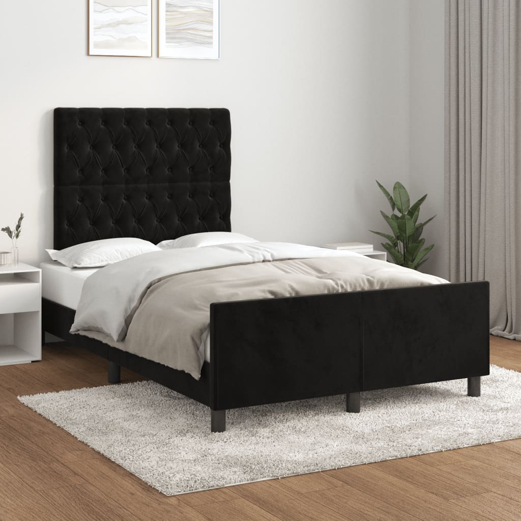 Giroletto senza Materasso Nero 120x200 cm Velluto