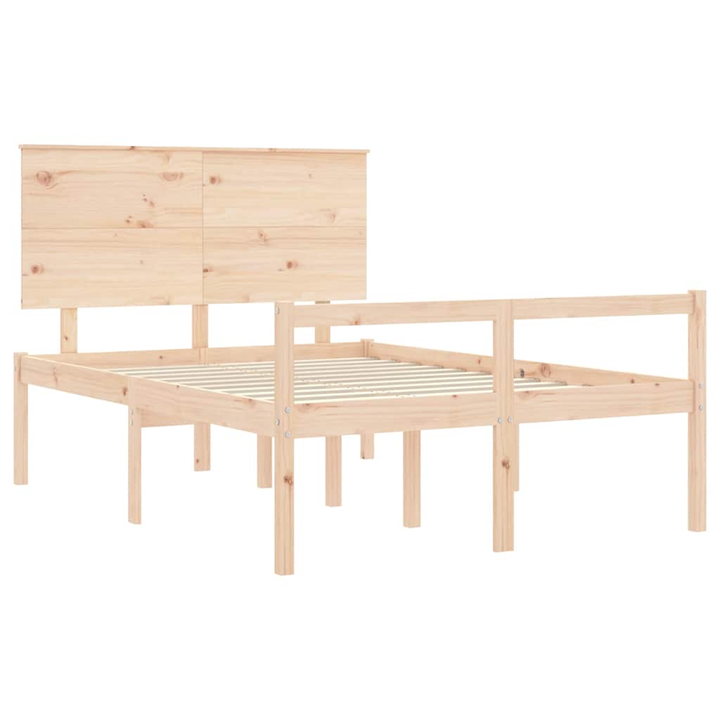 Letto per Anziani con Testiera 140x190 cm in Legno Massello