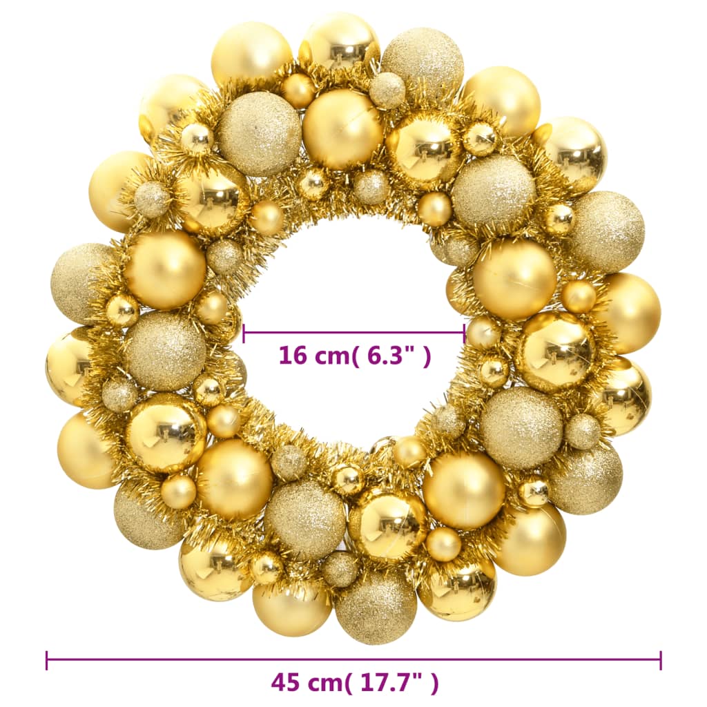Ghirlanda di Natale Oro 45 cm in Polistirene