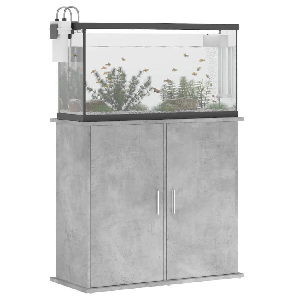 Supporto Acquario 81x36x73 cm Legno Multistrato Grigio Cemento