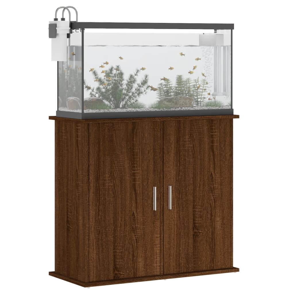 Supporto Acquario 81x36x73 cm Legno Multistrato Rovere Marrone