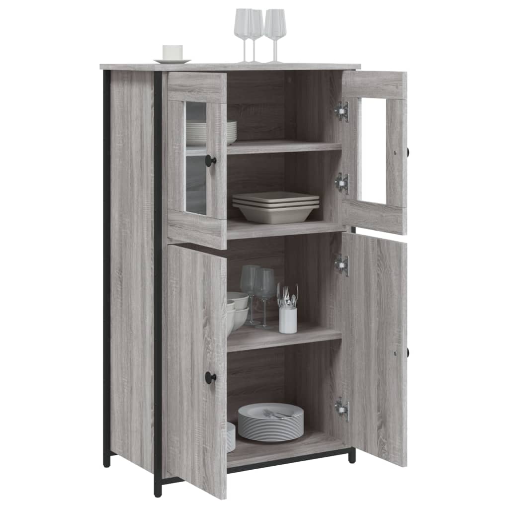 Credenza Grigio Sonoma 62x32x106,5 cm in Legno Multistrato
