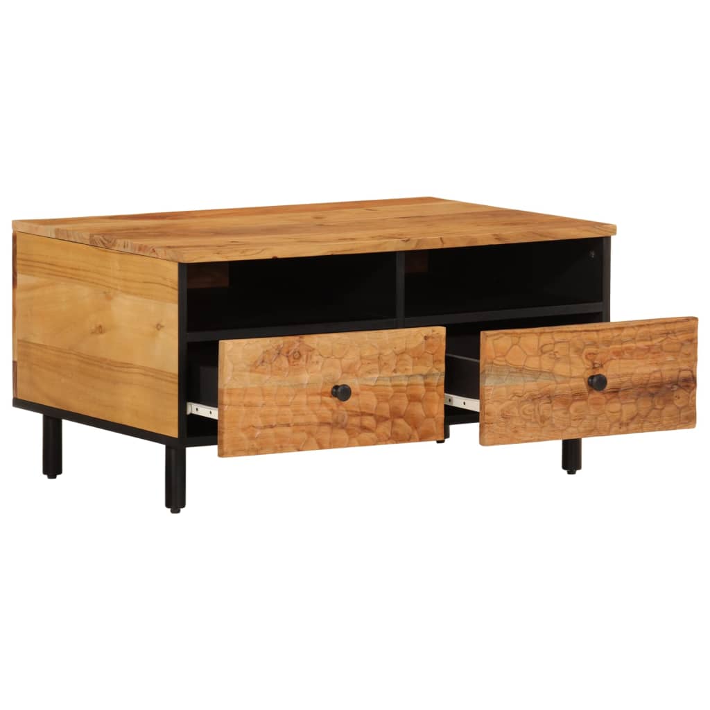 Tavolino da Salotto 80x54x40 cm in Legno Massello di Acacia
