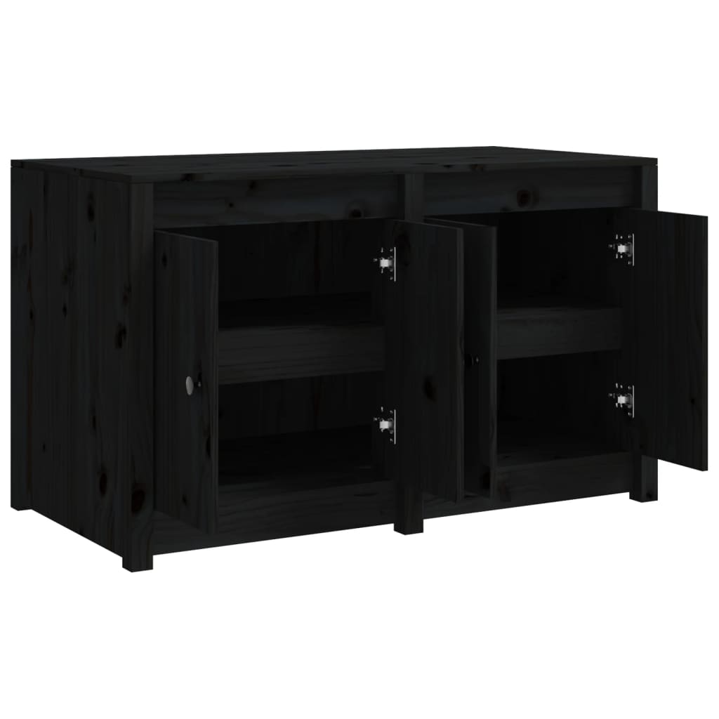 Mobile da Cucina da Esterno Nero 106x55x64 cm Legno Massello di Pino