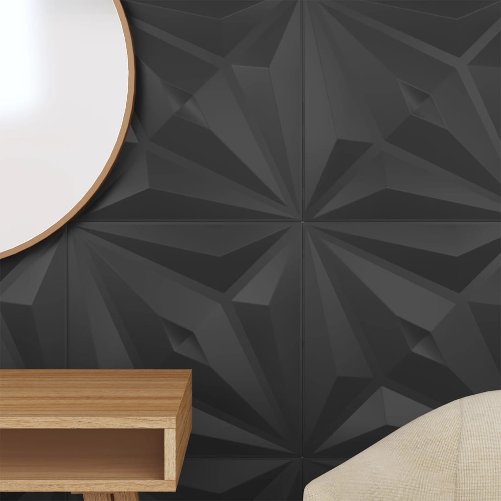 Pannelli Murali 12 pz Neri 50x50 cm XPS 3 m² Stella