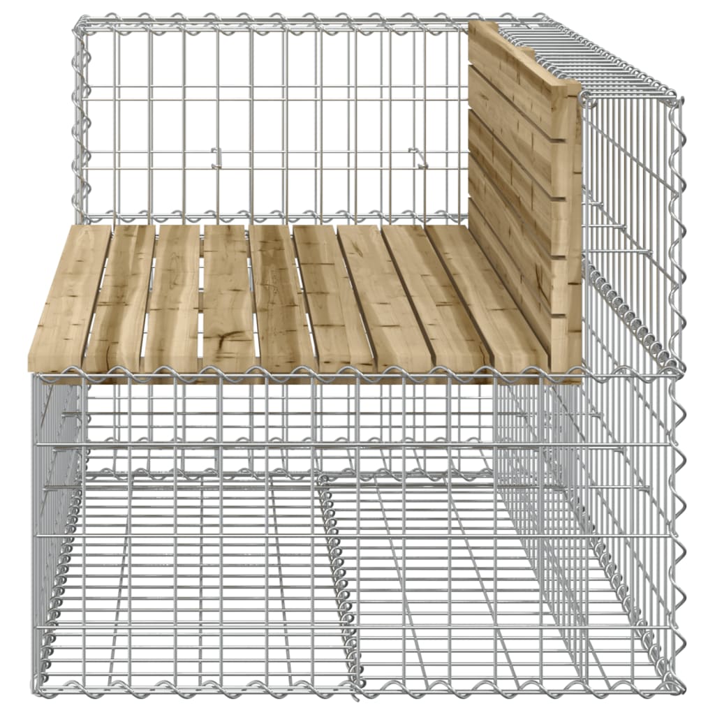 Panca da Giardino Design Gabbione 122x71x65,5cm Pino Impregnato