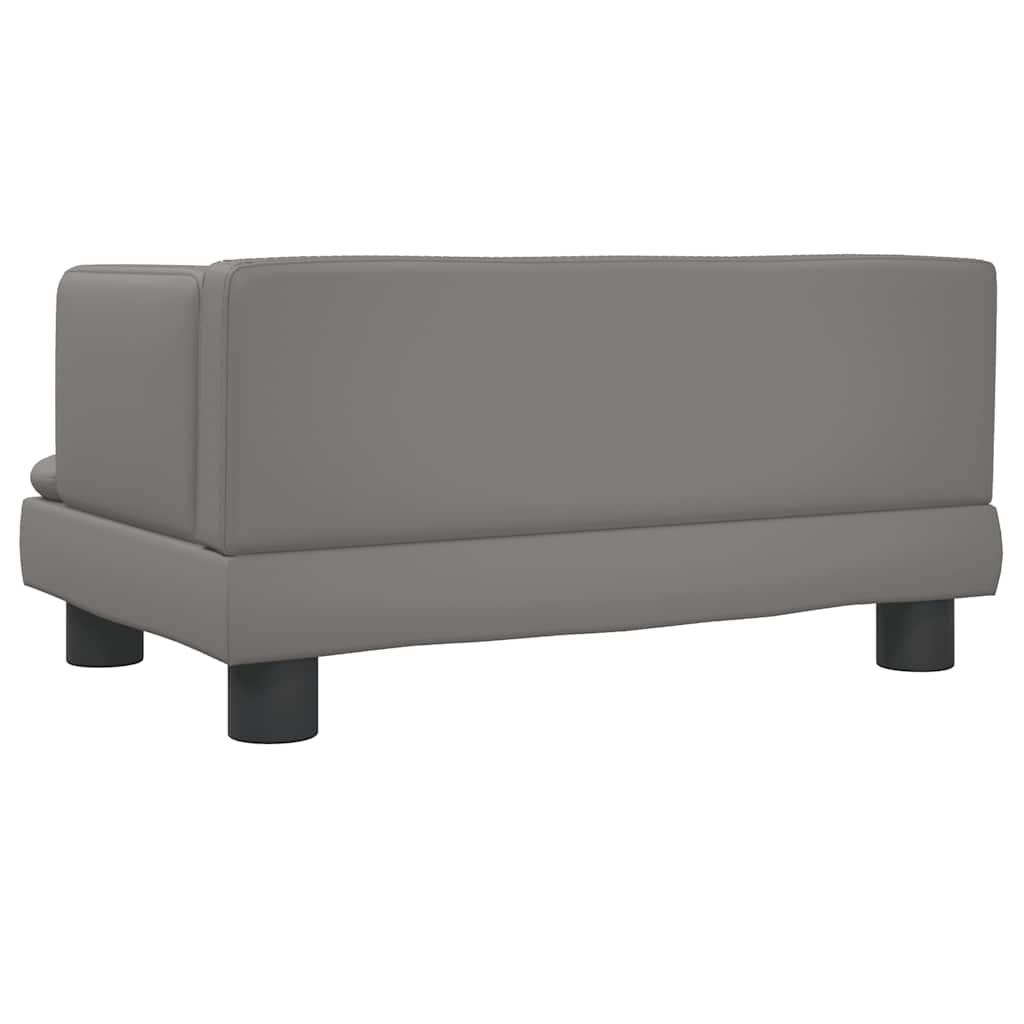 Divano per Bambini Grigio 60x40x30 cm in Similpelle