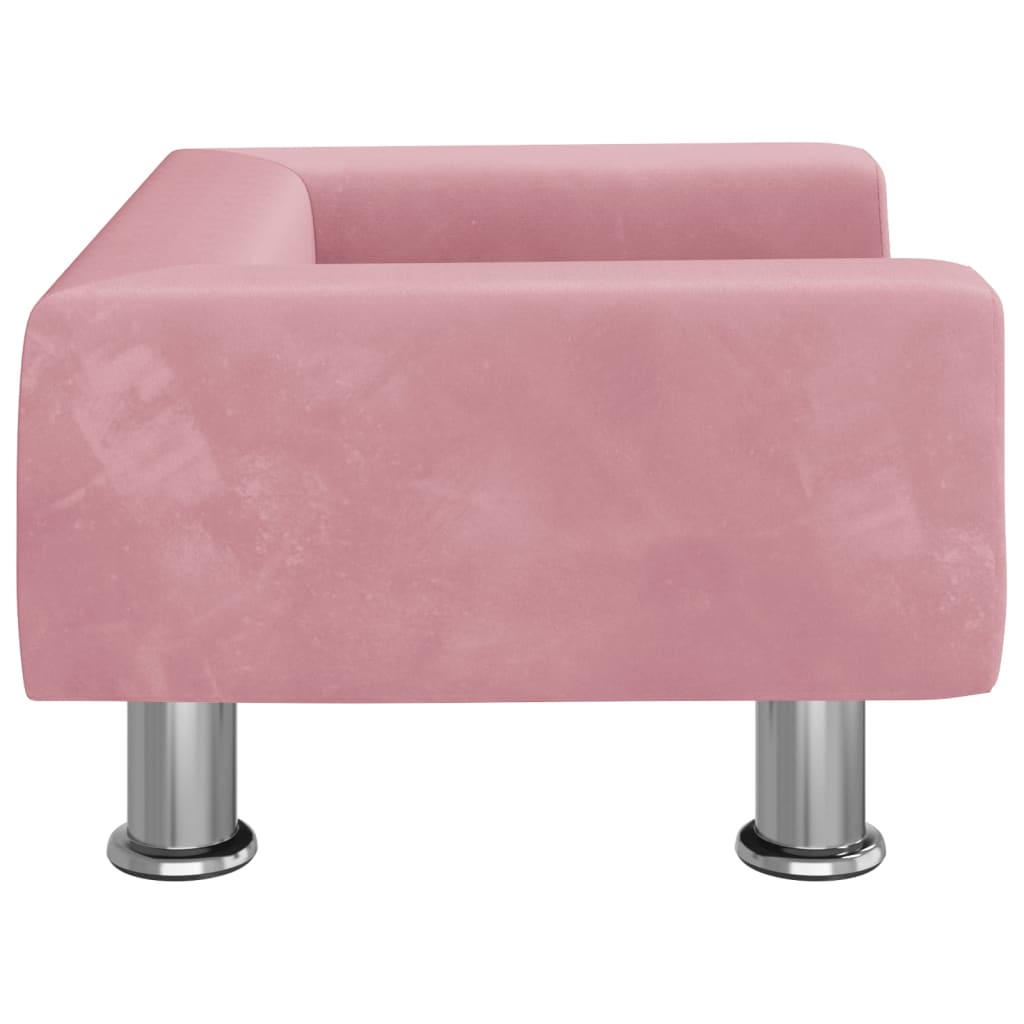 Divano per Bambini Rosa 50x40x26,5 cm in Velluto