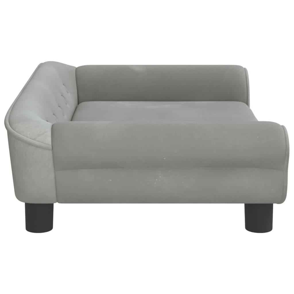 Divano per Bambini Grigio Chiaro 70x45x26 cm in Velluto