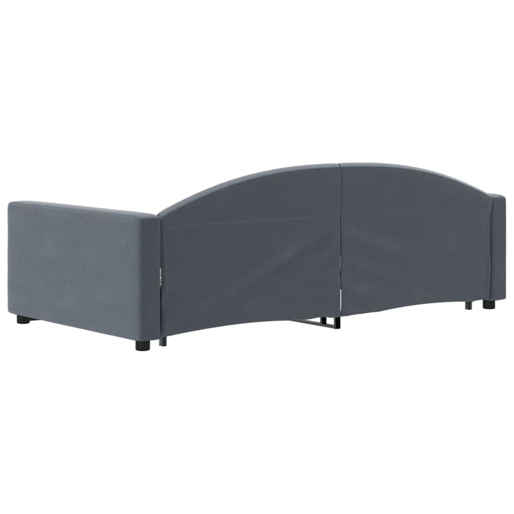 Divano Letto con Letto Estraibile Grigio Scuro 100x200 Velluto