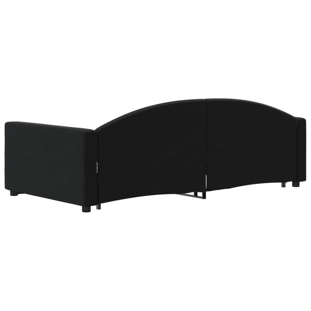 Divano Letto con Letto Estraibile Nero 100x200 cm in Velluto