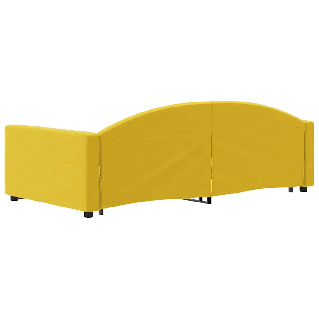 Divano Letto con Letto Estraibile Giallo 100x200 cm in Velluto