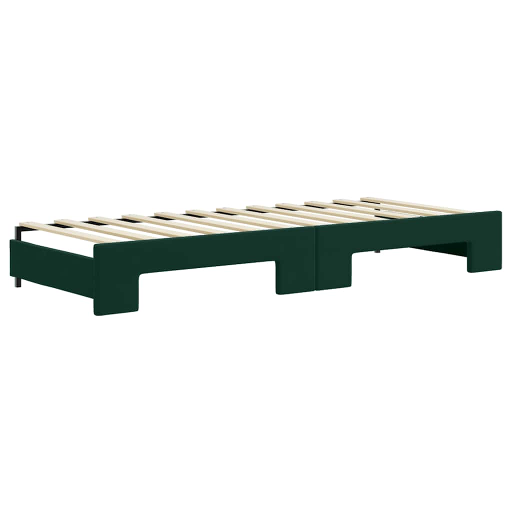 Divano Letto Estraibile Materassi Verde Scuro 80x200 Velluto