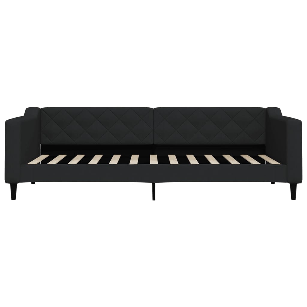 Divano Letto con Letto Estraibile Nero 90x200 cm in Tessuto
