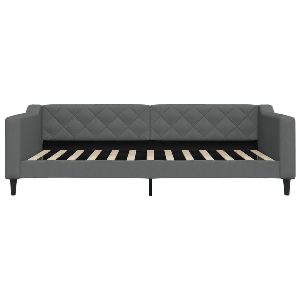 Divano Letto con Letto Estraibile Grigio Scuro 100x200 Tessuto