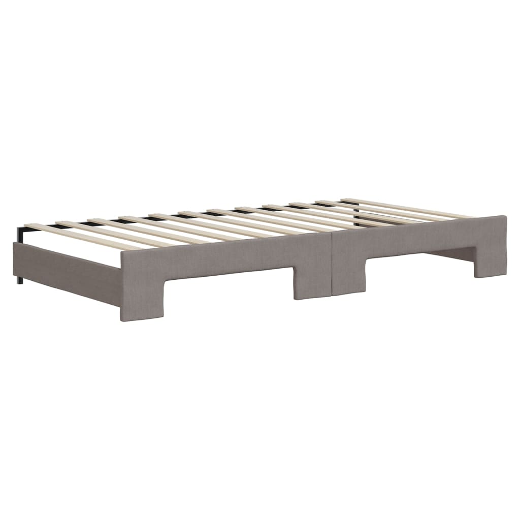 Divano Letto Estraibile con Materassi Tortora 100x200cm Tessuto