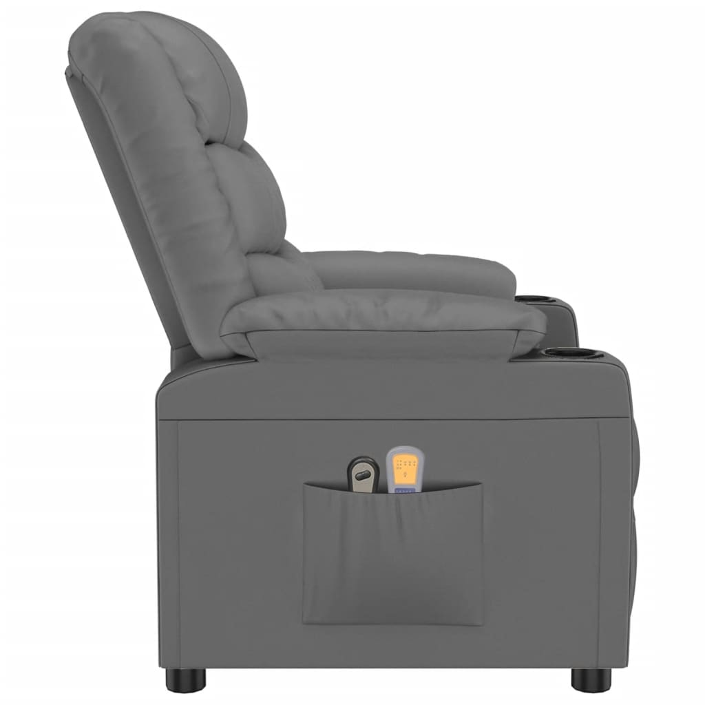 Poltrona Massaggiante Elettrica Grigio Similpelle