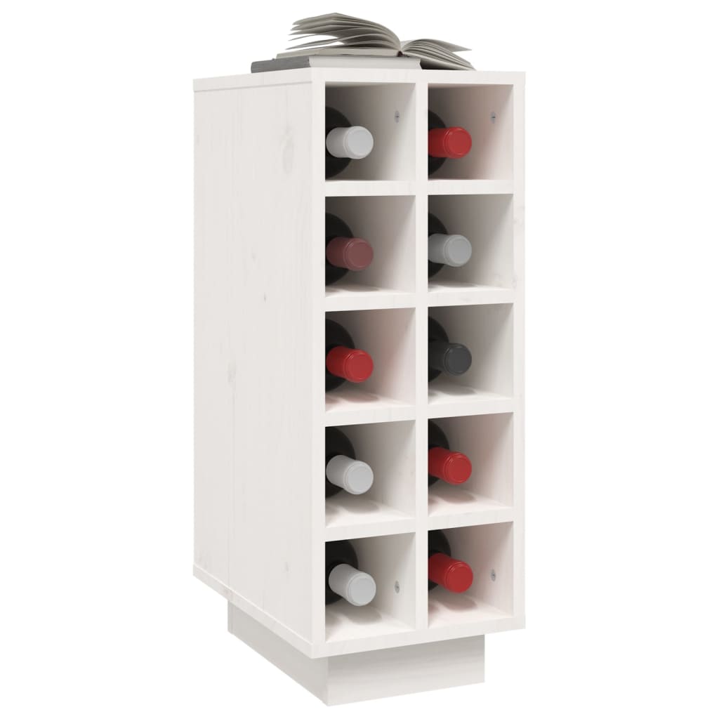 Portabottiglie Bianco 23x34x61 cm in Legno Massello di Pino