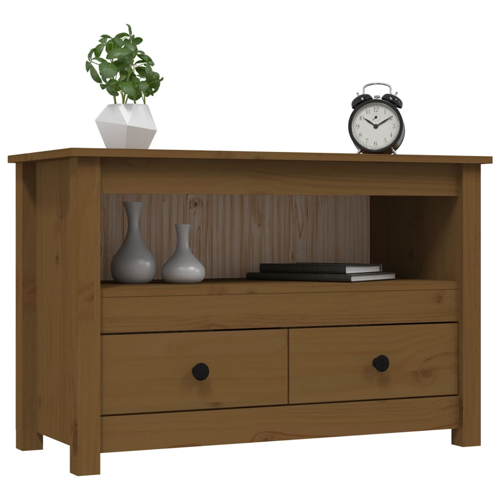 Mobile Porta TV ambra 79x35x52 cm in Legno Massello di Pino