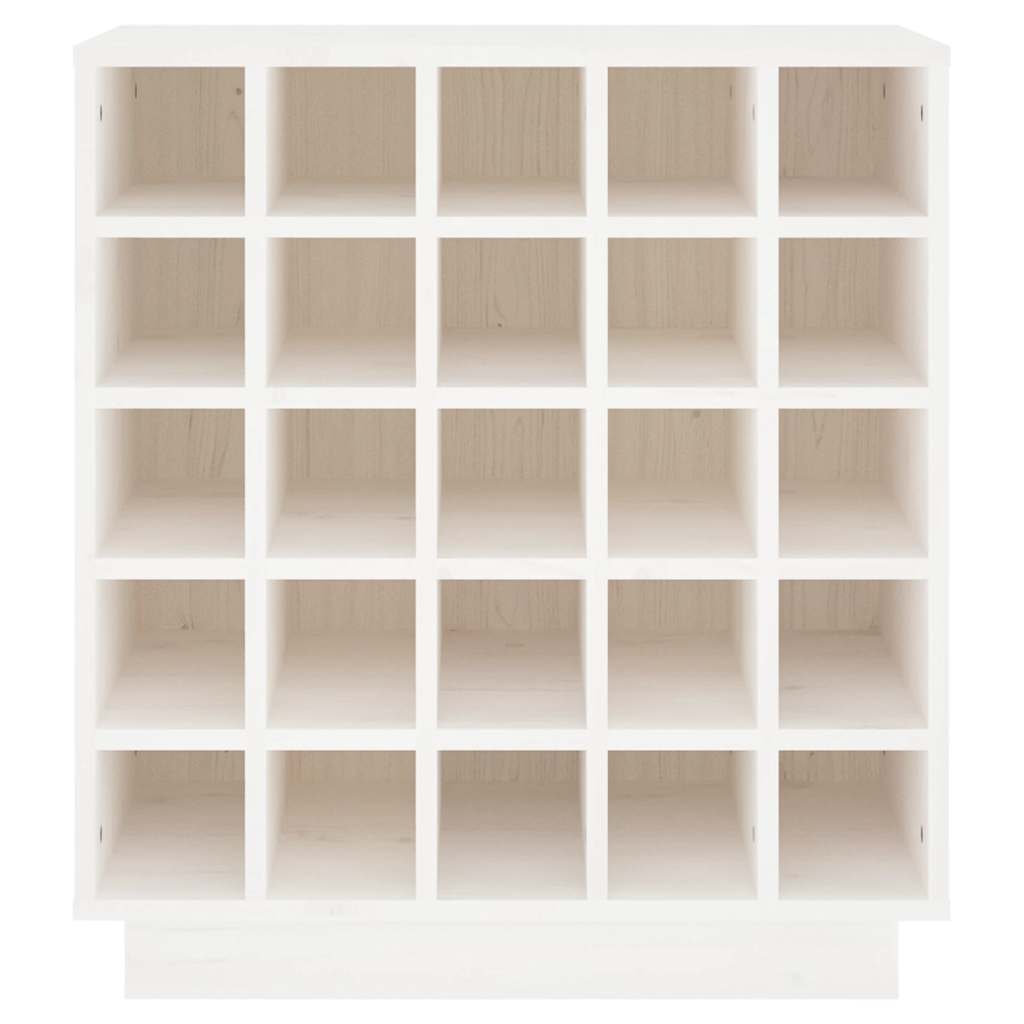 Portabottiglie Bianco 55,5x34x61 cm in Legno Massello di Pino