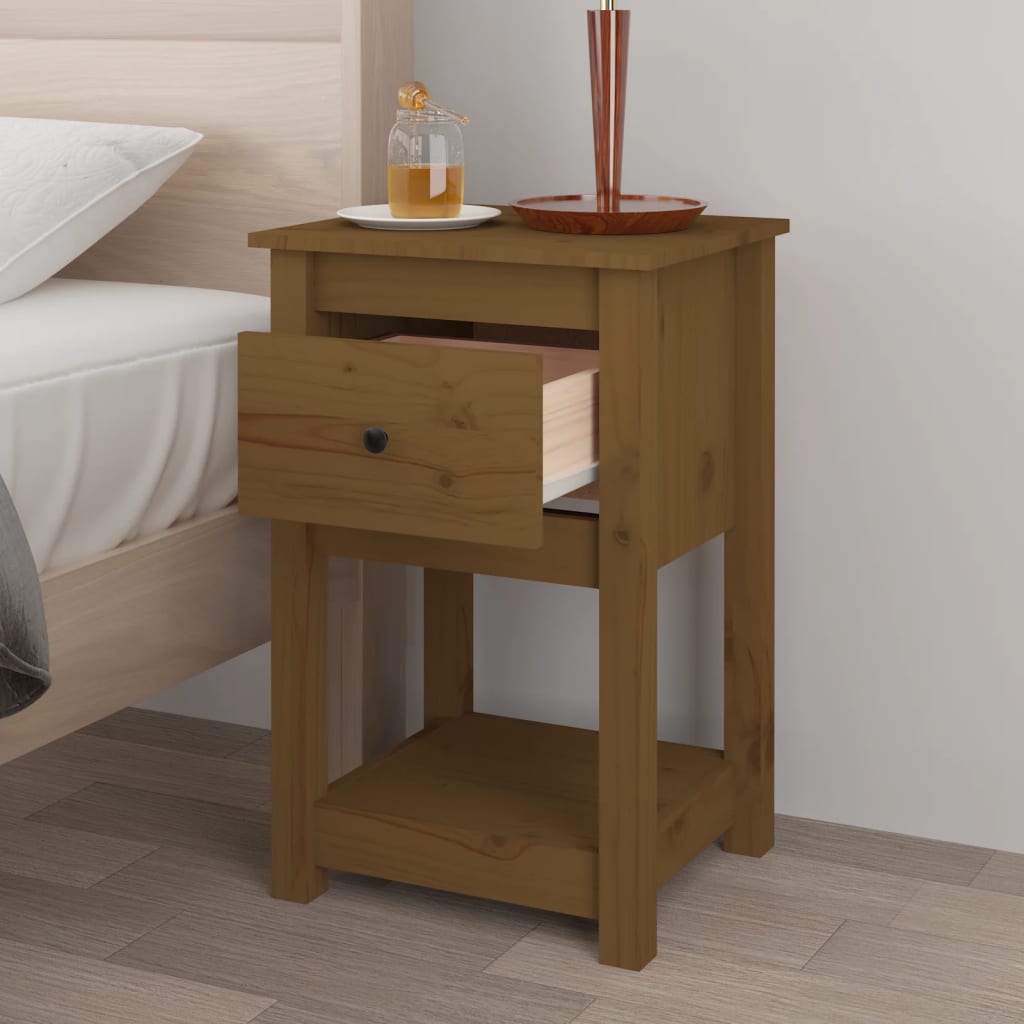 Comodini 2 pz Ambra 40x35x61,5 cm in Legno Massello di Pino