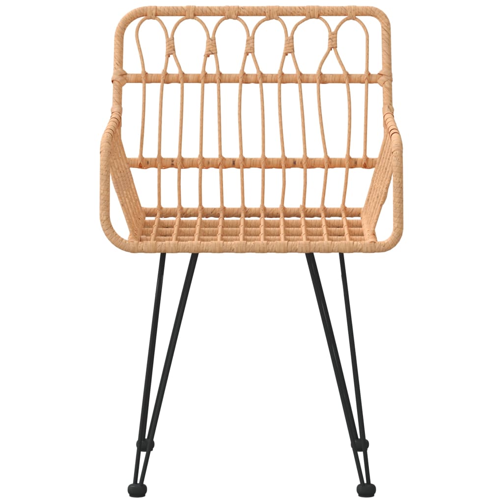 Sedie da Giardino 2pz con Braccioli 56x64x80 cm Rattan PE
