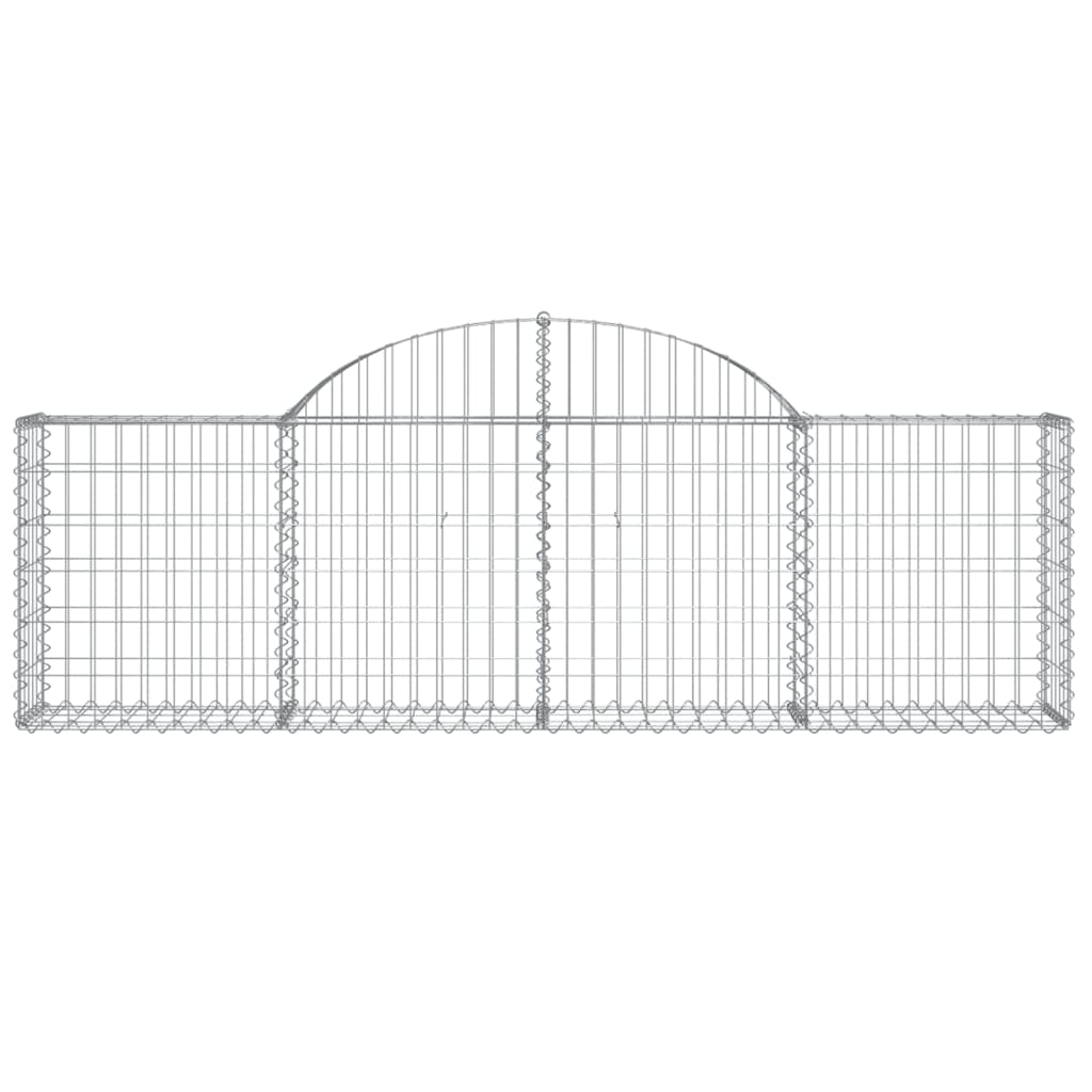 Cesti Gabbioni ad Arco 2 pz 200x30x60/80 cm Ferro Zincato