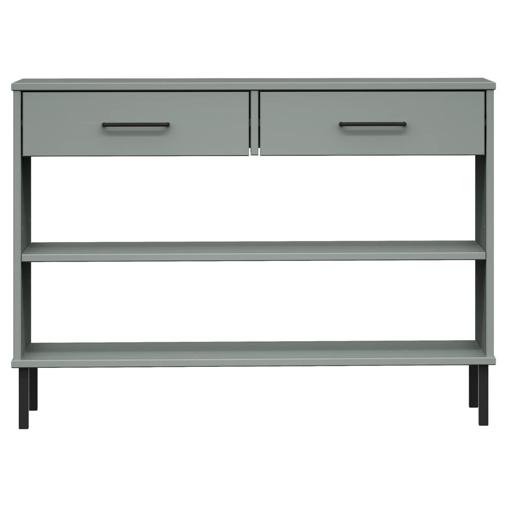 Mobile Consolle Gambe Metallo Grigio Legno Massello Pino OSLO