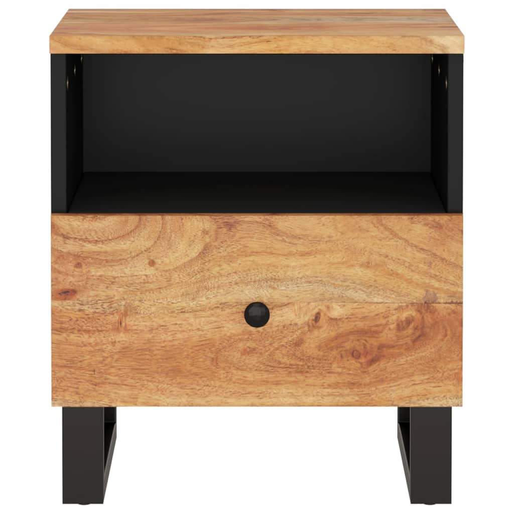 Comodini 2pz in Legno Massello di Acacia e Legno Multistrato