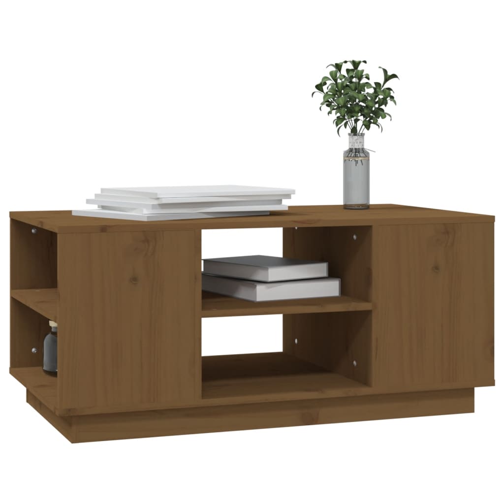 Tavolino da Salotto ambra 90x49x40,5 cm Legno Massello di Pino