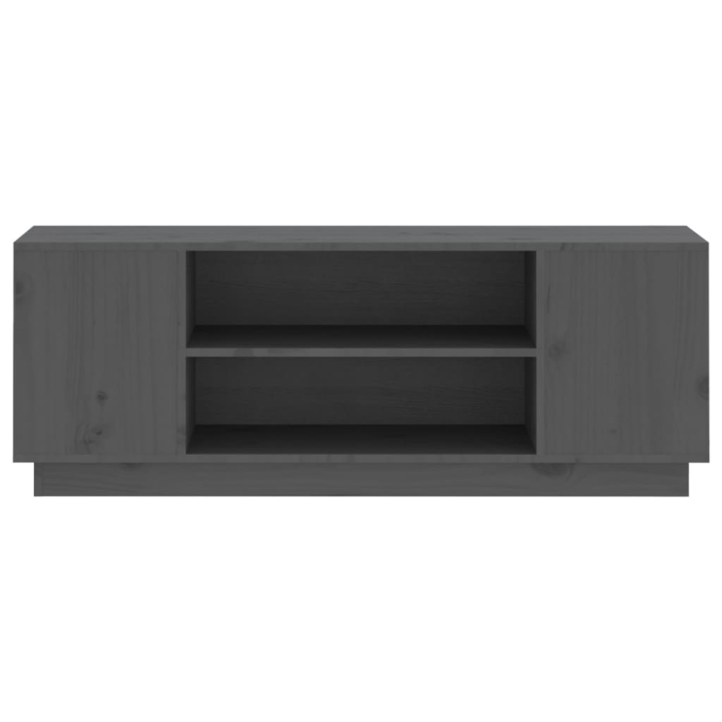 Mobile Porta TV Grigio 110x35x40,5 cm in Legno Massello di Pino