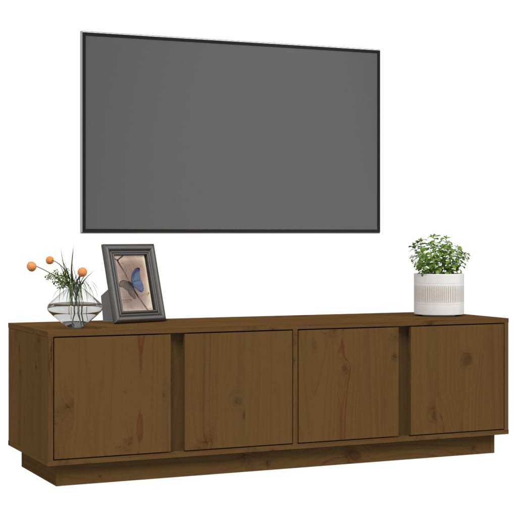 Mobile Porta TV ambra 140x40x40 cm in Legno Massello di Pino