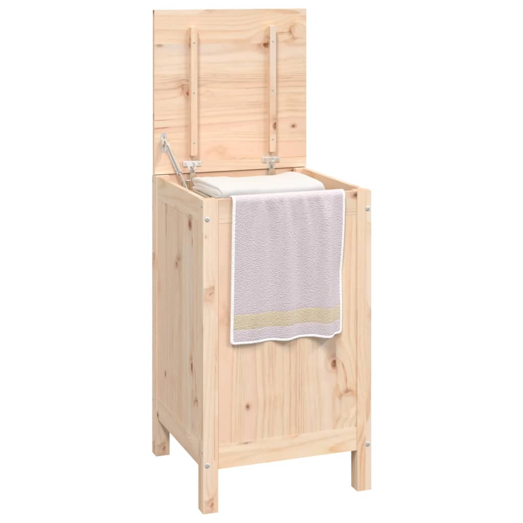 Contenitore per Bucato 44x44x76 cm Legno Massello Pino