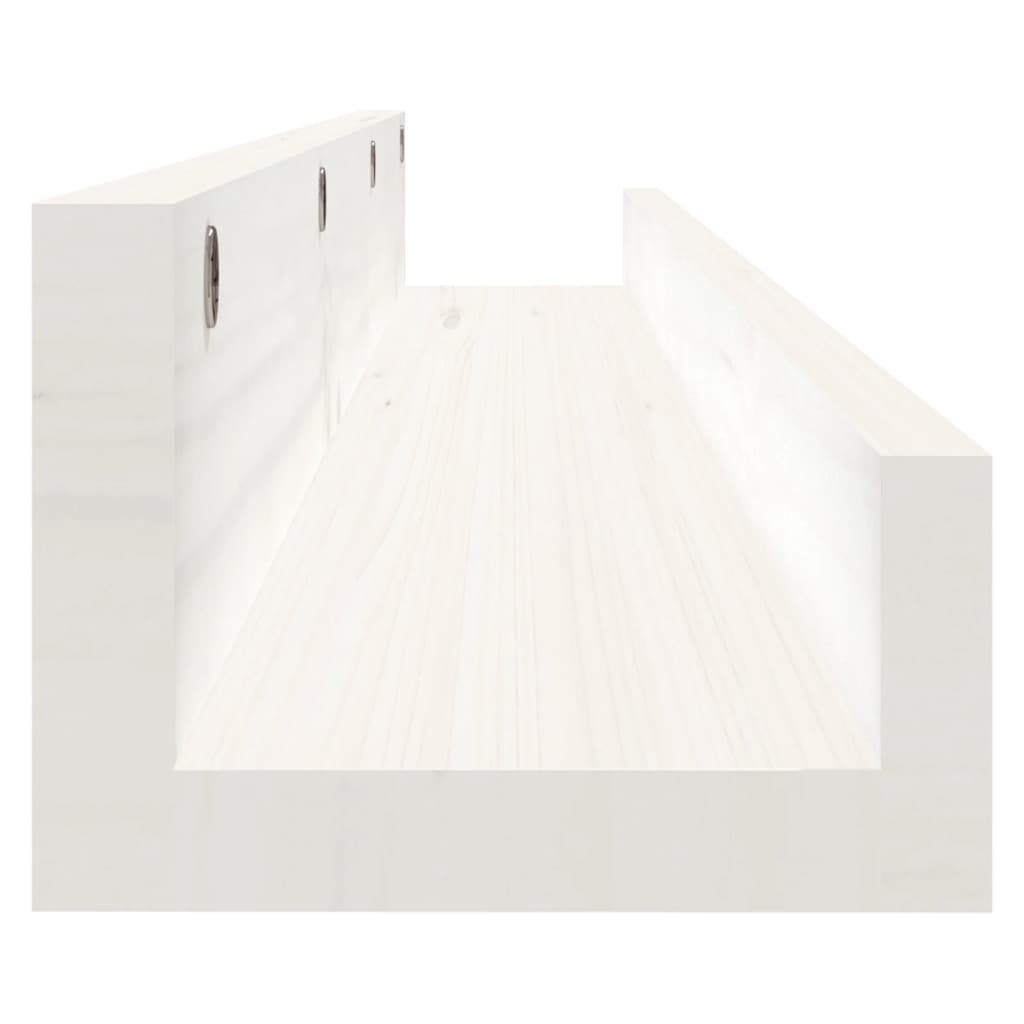 Mensole da Parete 2 pz Bianco 110x12x9cm Legno Massello di Pino