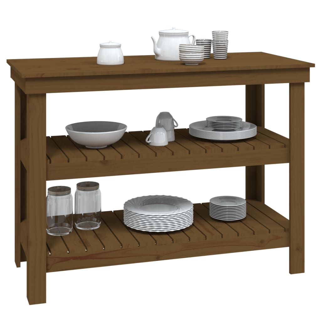 Banco da Lavoro Ambra 110,5x50x80 cm in Legno Massello di Pino