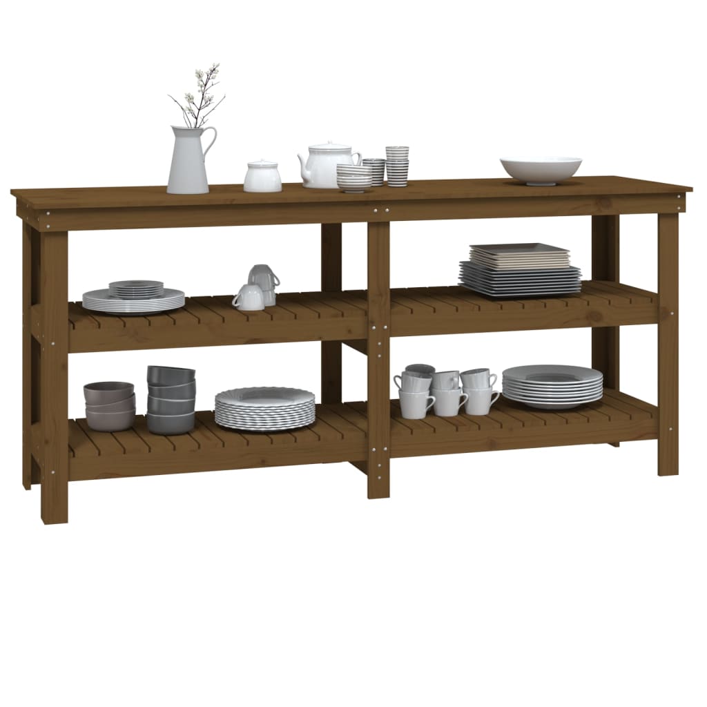 Banco da Lavoro Ambra 181x50x80 cm in Legno Massello di Pino
