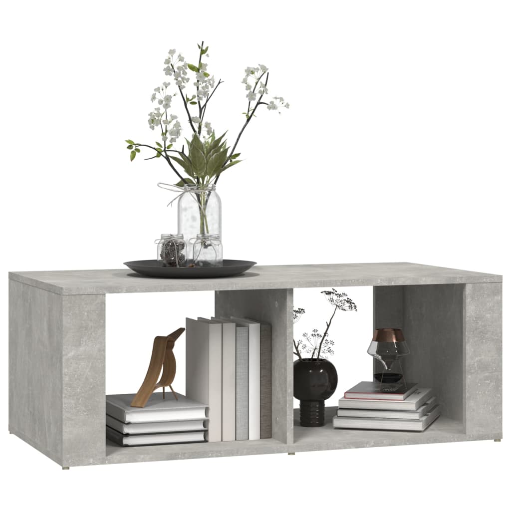 Tavolino Salotto Grigio Cemento 100x50x36 cm Legno Multistrato