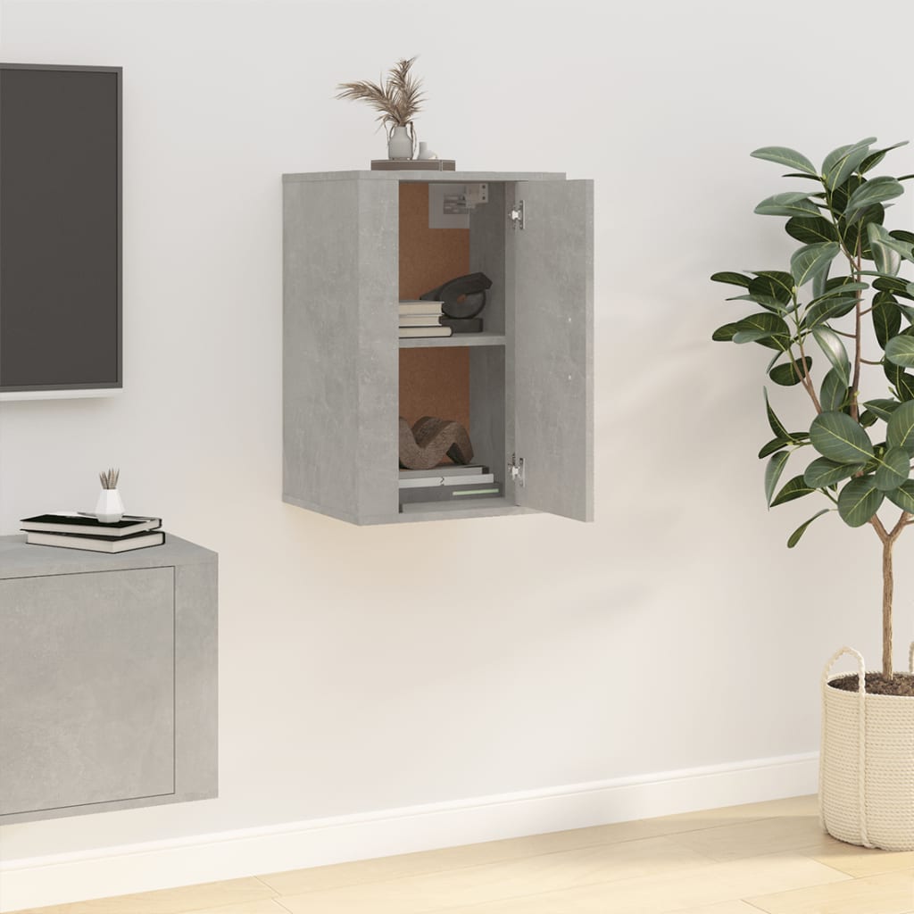 Mobile Porta TV a Parete Grigio Cemento 40x34,5x60 cm