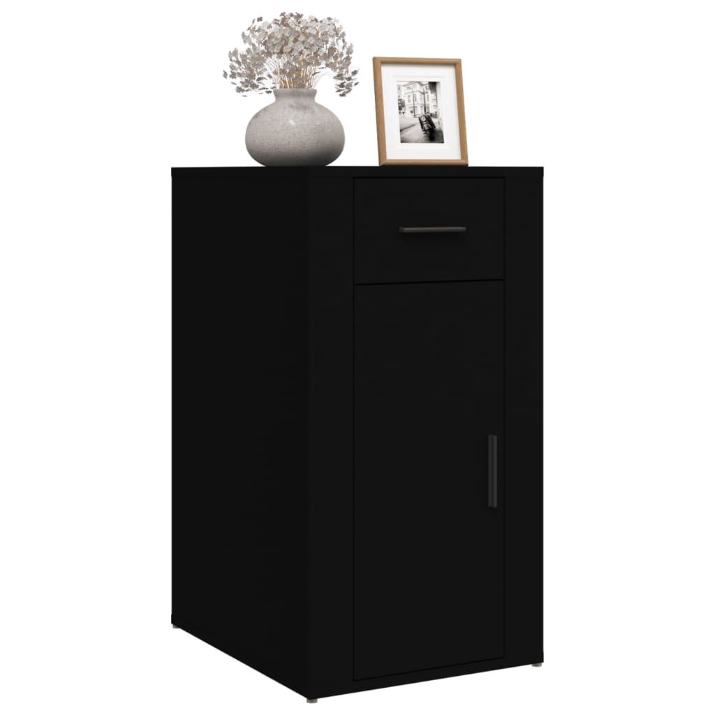 Armadietto da Scrivania Nero 40x49x75 cm in Legno Multistrato