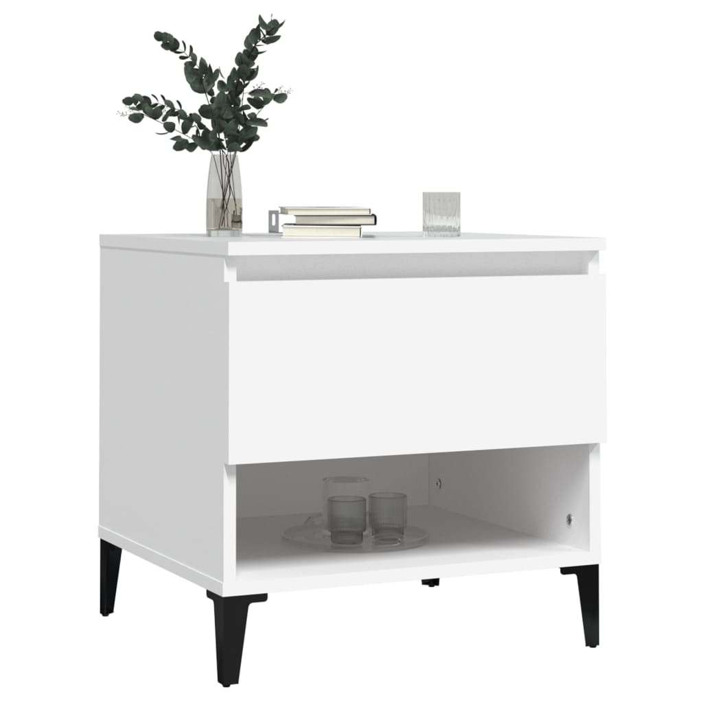 Tavolino Bianco 50x46x50 cm in Legno Multistrato