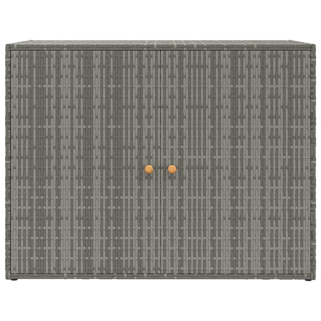Mobile Portaoggetti da Giardino Grigio 100x55,5x80cm Polyrattan