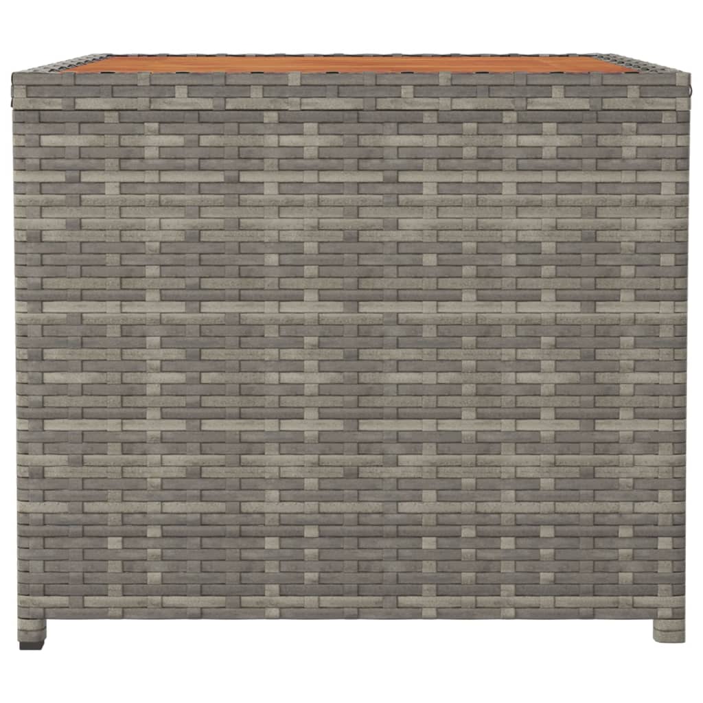 Tavolino con Piano Legno Grigio Polyrattan e Massello Acacia