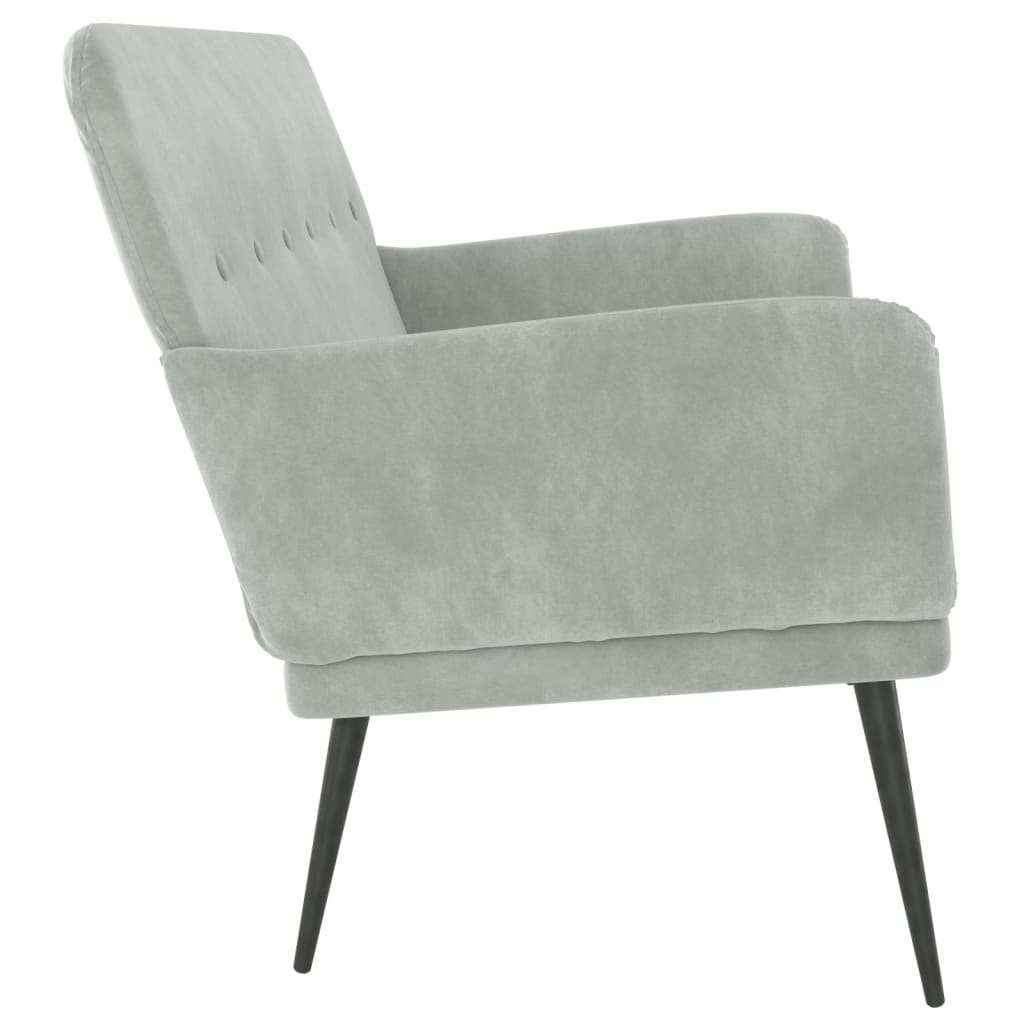 Panca Grigio Chiaro 108x79x79 cm in Velluto