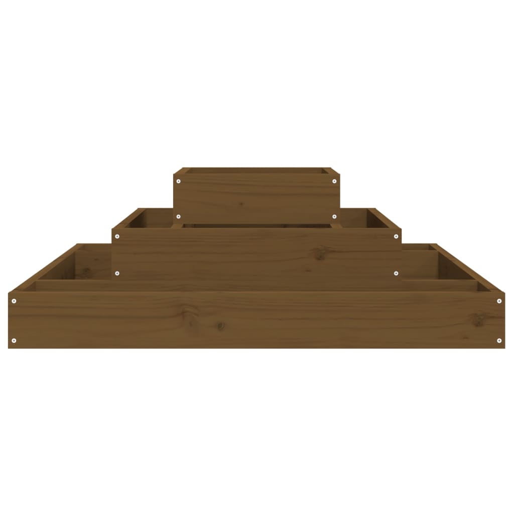 Fioriera Marrone Ambra 80x80x27 cm in Legno Massello di Pino