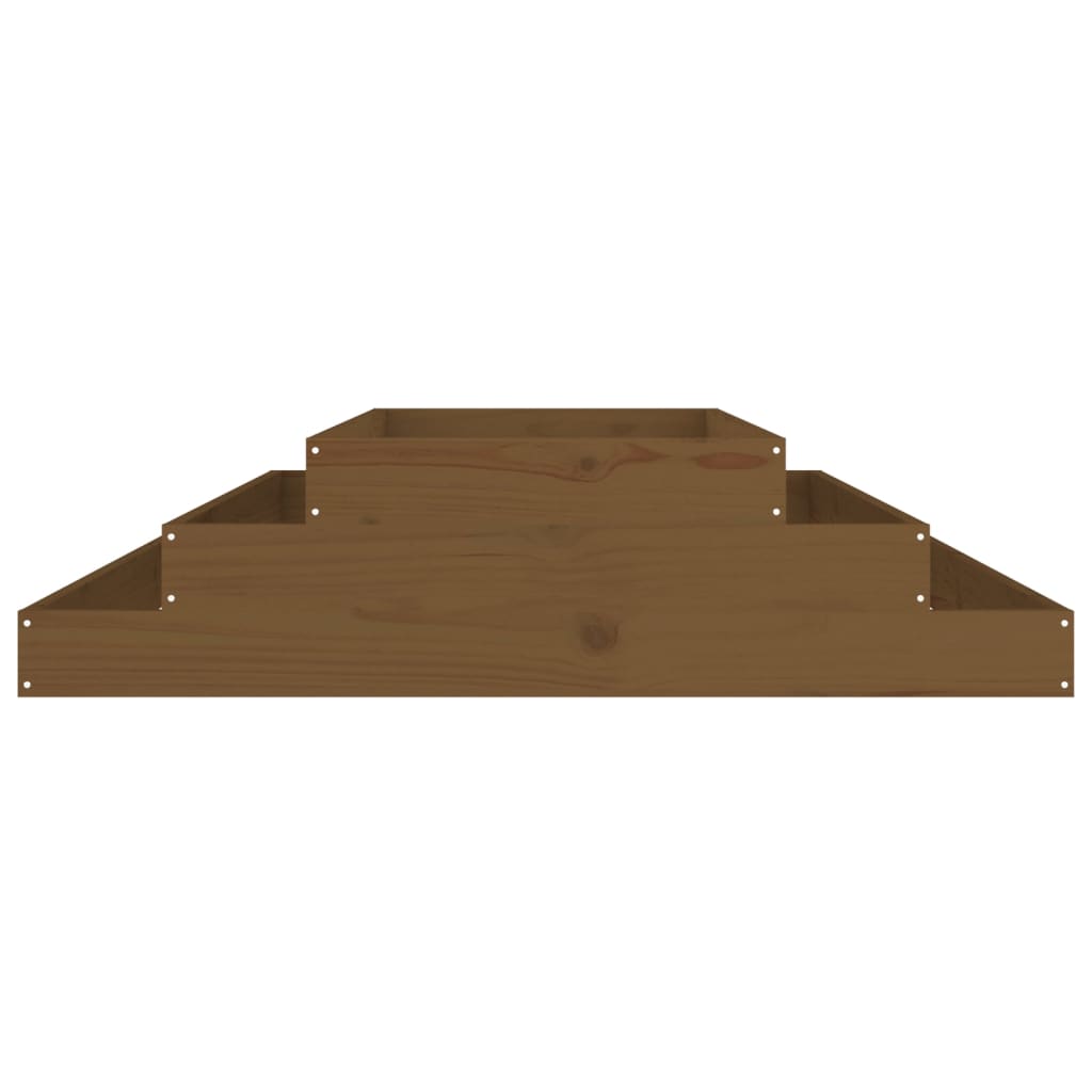 Fioriera Marrone Ambra 110x110x27 cm in Legno Massello di Pino