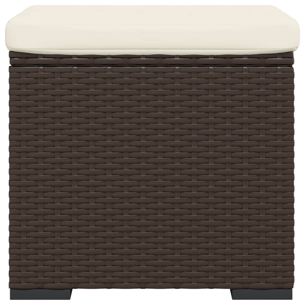 Ottomana con Cuscino Marrone 40x30x40 cm in Polyrattan