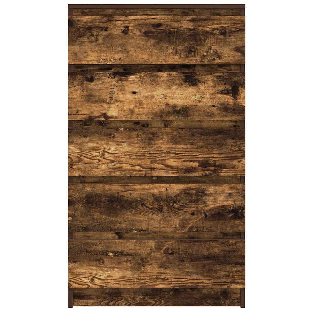Cassettiera Rovere Fumo 60x36x103 cm in Legno Multistrato